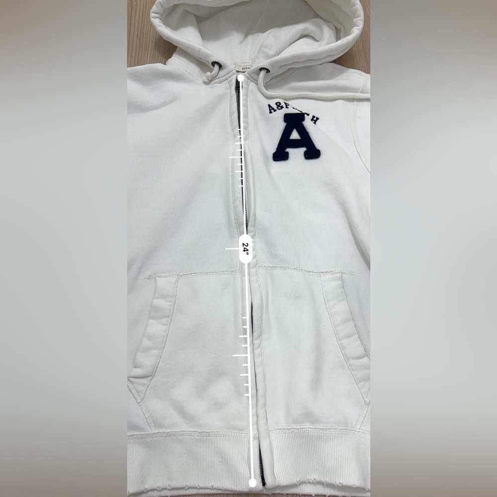 Abercrombie & Fitch Men's Medium 92 Muscle Hoodie Full Zip Jacket Vtg Y2K - Picture 6 of 7